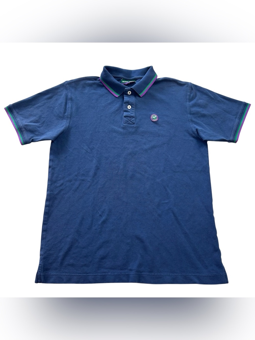 Wimbledon Polo Shirt Men’s Small Blue The Championships Logo Official Tennis